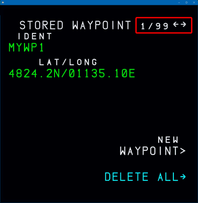 MCDU DATA Stored Waypoint MCDU DATA Stored Waypoint