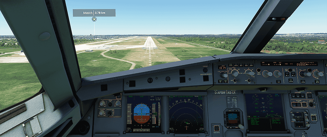 Cockpit view when AP has been turned off Cockpit view when AP has been turned off