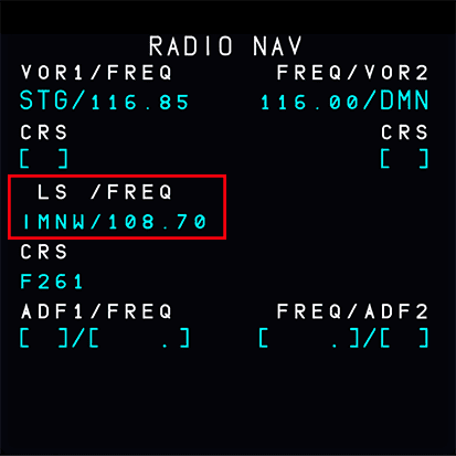 ILS frequency on ECAM RNAV page ILS frequency on ECAM RNAV page