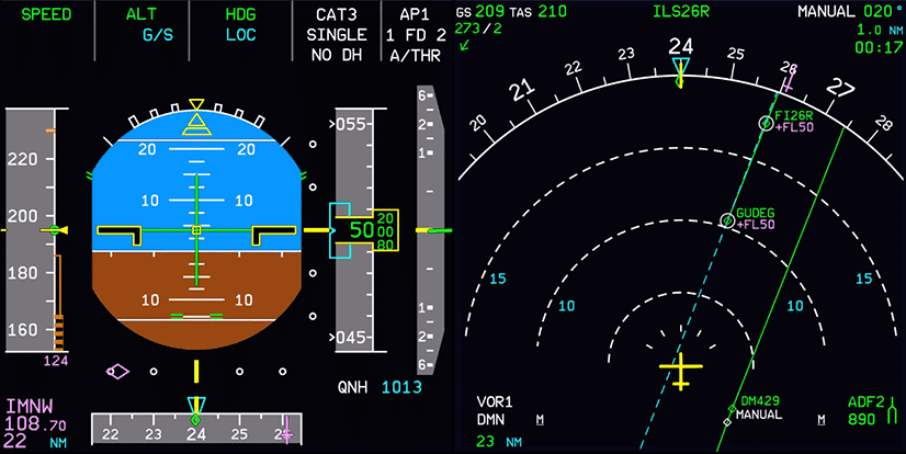 ILS lateral deviation marker moving inwards ILS lateral deviation marker moving inwards
