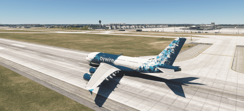 Aircraft at starting point on the runway image